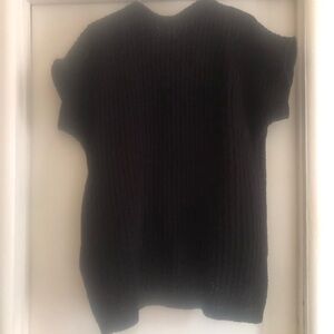 ❤️POL Black Short Sleeve Sweater Vest Chest Pocket Size L